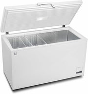 METRO Professional Arcón congelador GHF2500, 500 L, 125 W, congelador horizontal, 2 cestas de almacenamiento, cerradura de puerta, alarma de temperatura, ruedas, blanco