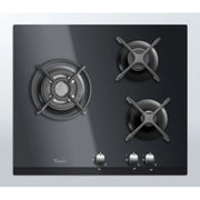 Placa de gas 56 cm 3 fuegos negra - AKT404NB - WHIRLPOOL