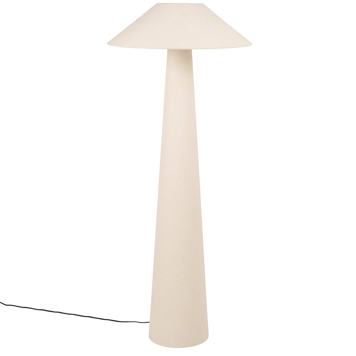 Lámpara de pie de tela efecto borreguito crema, 120 cm, estilo contemporáneo, tela Maisons du monde