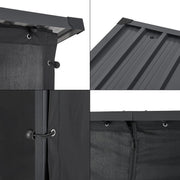 casa.pro Leñero Cubierto con Funda Protectora Soporte para Leña Estante de Almacenamiento para Exterior Acero Galvanizado Lacado Poliéster Metal Negro