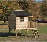 Casita de jardín para niños - Casa de juegos infantil para exteriores - De madera de pino cepillada e impregnada - Casita de juegos original y única
