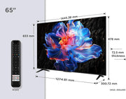 TCL 65V6C Televisor 65 Pulgadas 4K Smart TV LED, HDR, Google TV, Dolby Audio, Alexa y Google Assistant, Chromecast integrado, Motion Clarity