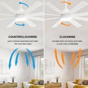 Ventilador de techo negro de 65 pulgadas y 8 aspas con luz y control remoto