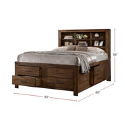 Cama de 6 cajones debajo de la cama en nogal