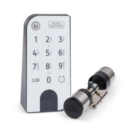 BURG-WÄCHTER Cerradura electrónica para puerta ENTRYeasy 7601 PIN, cilindro, teclado, aplicación, código PIN, llave inalámbrica, negro, acero inoxidable