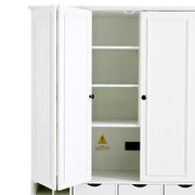 Despensa de cocina independiente Whisen de 71'' de altura, armario de almacenamiento grande para comedor, alacena con 4 puertas plegables, estantes y botelleros