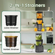 Extractor de jugos lento (Slow Juicer) C16, 250 W, capacidad de 2,6 L, boca de alimentación de 150 mm