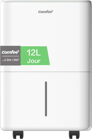 COMFEE' Deshumidificador Compacto, Absorbe hasta 12L/día, Modo silencioso, Bloqueo infantil, Temporizador 24H, Depósito 2,5L, Para habitaciones de 20-35㎡, Aqua Dry 12
