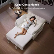 Sofá cama extraíble 3 en 1 de 51 pulgadas, sofá biplaza convertible con respaldo reclinable ajustable, sofá tapizado en chenilla, bolsillo lateral