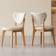 Silla de comedor sin brazos estilo wingback de piel sintética moderna