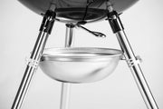 Barbacoa de carbón Weber Original Kettle E-5710 / Tapa y cuba de acero vitrificado, superficie de cocción de 57 cm, sistema de limpieza One-Touch, termómetro integrado en la tapa, trípode, negro