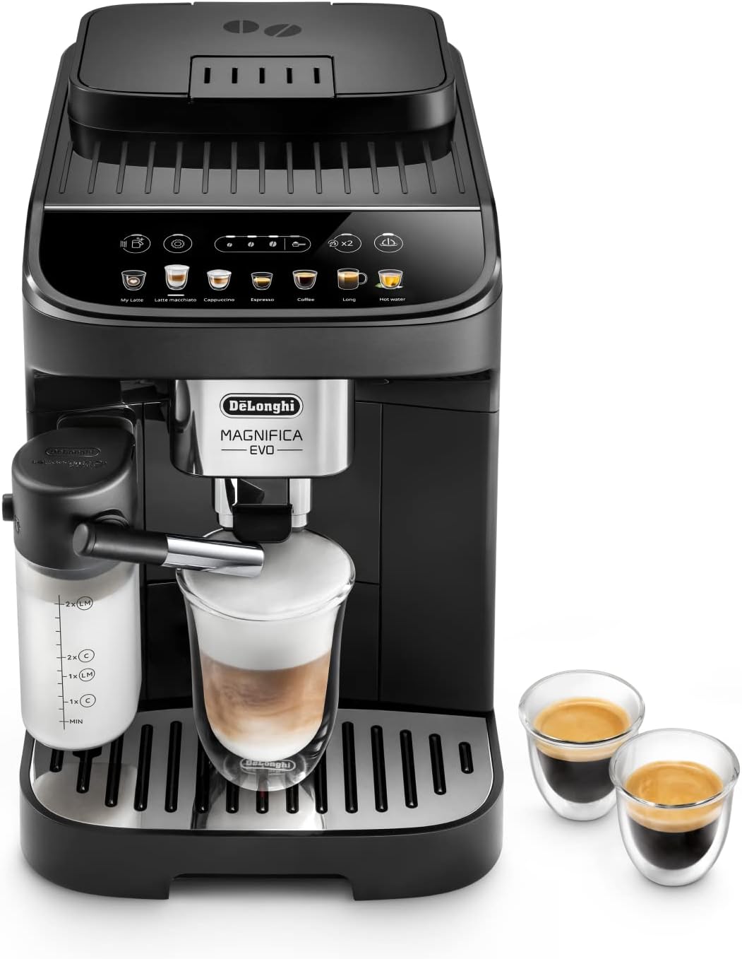 Cafetera de grano Magnifica Evo ECAM292.81.B, máquina de espresso y capuchino, 1.8 L, 1450 W, negro [Exclusivo de Amazon]