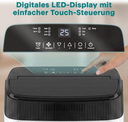 Aire acondicionado portátil SereneLife de 4 kW y 9000 BTU – Unidad de aire acondicionado silenciosa de 52 dB para dormitorios de hasta 20 m², enfriamiento agradable en días calurosos, con deshumidificador, ventilador y control remoto