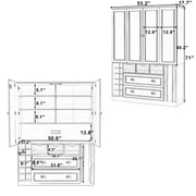 Despensa de cocina independiente Whisen de 71'' de altura, armario de almacenamiento grande para comedor, alacena con 4 puertas plegables, estantes y botelleros
