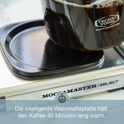 Moccamaster KBG Select, cafetera, cafetera retro, café de filtro, color blanco hueso, 1,25 L