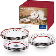 Villeroy & Boch – Toy's Delight Vajilla de Navidad de 12 piezas, set de platos navideños Toys, vajilla navideña, servicio de Navidad para 4 personas, platos llanos, platos hondos, platos de desayuno, porcelana