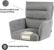 Juego de 2 sillas de comedor DUBI Möbel, giratorias 360° con núcleo de muelles ensacados, gran comodidad de asiento, capacidad de carga hasta 150 kg, tela resistente a la abrasión gris, estructura de madera maciza de roble aceitada (natural), Mika-Juna