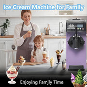 Máquina comercial de helado de mostrador, máquina de helado suave de sabor único de 4 a 5 kg/h con pantalla LED y función de limpieza automática (púrpura)