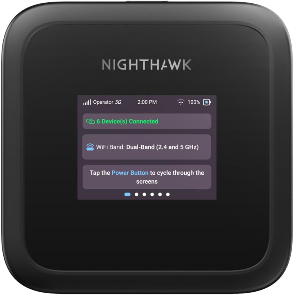 NETGEAR (MH3150) Nighthawk M3 - Router móvil 5G WiFi 6, 2,5 Gbps – Funciona con cualquier tarjeta SIM - Hotspot WiFi, uso personal o profesional – Red segura – AX3600, hasta 32 dispositivos