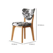 Silla de comedor sin brazos estilo wingback de piel sintética moderna