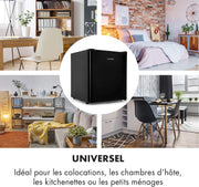 KLARSTEIN Garfield Eco - Congelador pequeño, 34 L, 4 estrellas, 117 kWh/año, 2 niveles, 41 dB, estante extraíble, independiente, aprox. 44 x 52 x 47 cm (ancho x alto x fondo) - Negro