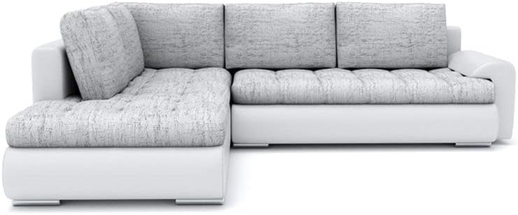 Sofá esquinero Tokio V con función cama. El mejor sofá cama. Sofá rinconera con arcón. Mueble de salón tapizado. Mobiliario (LAWA 09 + Soft 17 Izquierda), 200x75x230