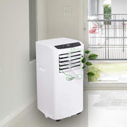 Aire acondicionado portátil Adler AD 7909, 3 modos de funcionamiento, 2 velocidades de ventilador, deshumidificador, mando a distancia, temporizador, climatizador portátil para estancias de hasta 20 m², 7.000 BTU/h, clase energética A, 792 W, blanco