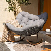 Mecedora gigante para patio, silla tipo huevo estilo libre para interior y exterior con cojín tapizado, silla moderna para jardín, patio trasero
