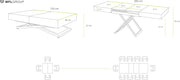WFL GROUP Mesa de centro elevable y extensible Cavetta X - Mesa de salón, mesa de comedor, mesa multifunción 120-200/80/27-76 cm, roble Craft