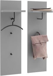 Set de guardarropa Lomadox de 6 piezas con iluminación LED en gris | Guardarropa de pasillo en gris ártico, moderno