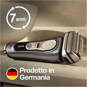 Afeitadora Braun Series 9 Pro Premium para hombre, ganadora del test de Stiftung Warentest, cabezal de afeitado 4+1, afeitadora eléctrica y recortadora, estación de limpieza, 60 min de autonomía, 9465cc, metal noble