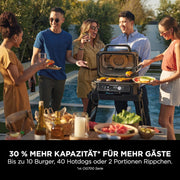 Ninja Woodfire Parrilla eléctrica, ahumador y freidora de aire, barbacoa para exteriores 7 en 1, freír con aire, ahumar, asar, hornear y más, resistente a la intemperie, antiadherente, portátil, eléctrica, gris/negro OG701EU