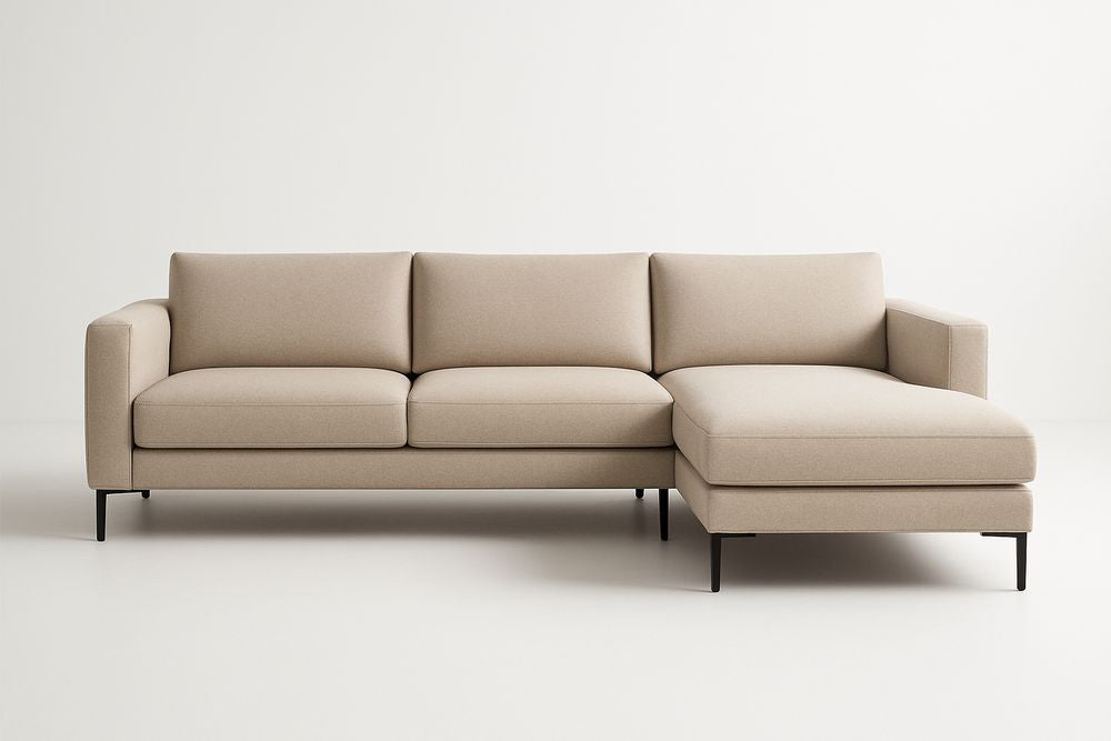 Sofá rinconero de tela de poliéster beige de 290 cm