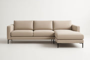 Sofá rinconero de tela de poliéster beige de 290 cm