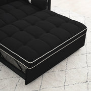 Sofá cama de 2 plazas de terciopelo de 55" con cama extraíble, respaldo ajustable, bolsillos laterales y soporte para teléfono