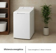 Corberó - Lavadora de carga superior 6.5kg | CLACSM6524 | 1200 RPM | 16 programas, función vapor, ECO, limpieza de tambor | Inicio diferido | Lavado rápido | Planchado fácil | Indicadores LED | Blanco