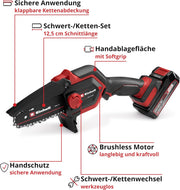 Sierra de cadena a batería para ramas Einhell GE-PS 18/15 Li Bag Kit