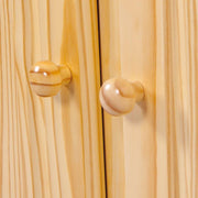 Inter Link - Cómoda de estilo rústico - Aparador - Aparador buffet - Estilo rústico - Mueble auxiliar - Pino macizo - 3 puertas - 3 cajones - Natural lacado - Abaco