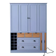 Despensa de cocina independiente Whisen de 71'' de altura, armario de almacenamiento grande para comedor, alacena con 4 puertas plegables, estantes y botelleros