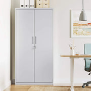 Armario archivador SONGMICS con puertas dobles y cerradura, 5 niveles y estantes ajustables, 80 x 40 x 180 cm