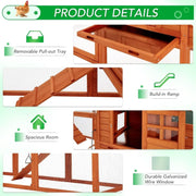 AECOJOY Gallinero grande de 144'' con corral, caseta de madera para aves y jaula para aves de corral