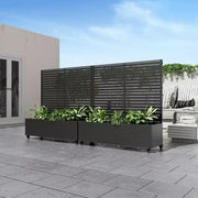 Jardinera con enrejado MAYEERTY de hierro negro, estilo clásico con celosía, 47x47x16 pulgadas, juego de 3 piezas