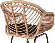 Lisa Design - Rosano - juego de 4 taburetes - efecto ratán - madera y negro, Negro/Madera
