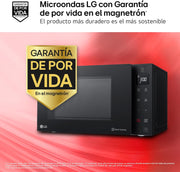 LG MH6535GIB - Microondas con grill, 1000 W, Smart Inverter, pantalla digital, color negro transparente, 1000 W, 25 l