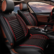 Muchkey Fundas de Asiento de Coche Universales para 5 Plazas, Juego Completo de Fundas para Asientos Delanteros y Traseros, Accesorios de Interior, Negro y Rojo