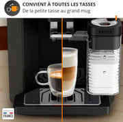 Krups Sensation Lait, Cafetera superautomática, máquina de espresso, 6 bebidas, Jarra de leche, Cappuccino, Interfaz táctil, Limpieza automática, Plateado, EA912E10