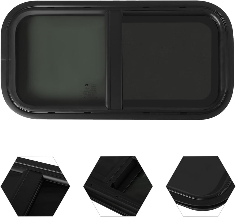 Ventana corredera para autocaravana, ventana lateral de caravana, ventana lateral, ventana abatible, ventana abatible, ventana abatible, ventana de caravana, ventana de empuje 60 x 30 cm