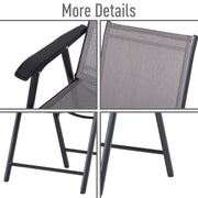 Juego de 4 sillas plegables para patio Outsunny con un diseño sencillo y elegante, cómodas para la terraza, el jardín, el patio y para viajar.