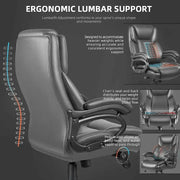 Silla de oficina ejecutiva Bossin para personas grandes y altas, silla ergonómica de 500 libras con soporte lumbar ajustable, respaldo alto y piel sintética para computadora