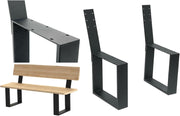 DanDiBo 2X Patas de banco de metal negro con respaldo, conjunto de patas de banco sólido para bricolaje, 96478, estructura de asiento para banco de jardín, base de banco robusta y estable